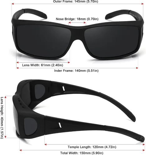 Vista 2 de MEETSUN Lentes de sol ajustables para hombres y mujeres gafas de sol polarizadas 100 protección UV400