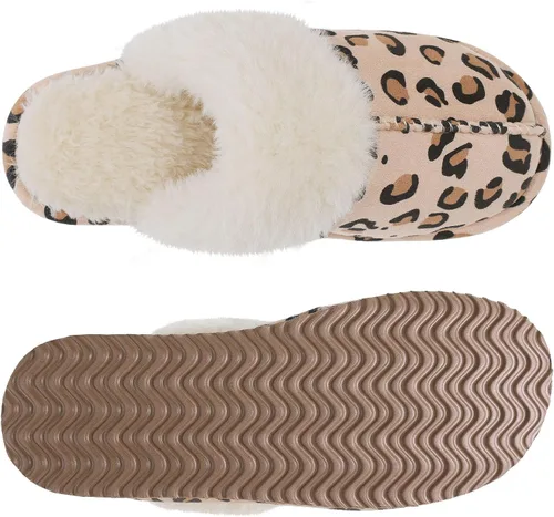 Vista 5 de Litfun Pantuflas mullidas de espuma viscoelástica para mujer, zapatos de invierno para interiores y exteriores