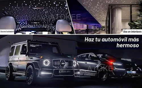 Vista 5 de ATOKEE Kit de Luces de Techo Estrellado Twinkle de 16W con 200 piezas, Fibra Óptica de Tamaño Compacto de 0.03 pulgadas 6.5 pies, Luces de Techo