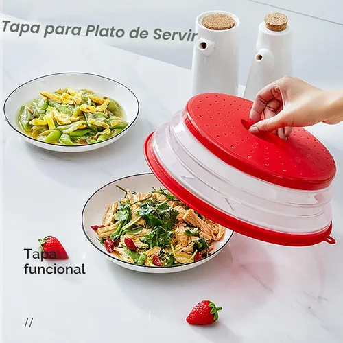 Vista 5 de Cubierta plegable de silicona para microondas, protector contra salpicaduras de 10.5 pulgadas