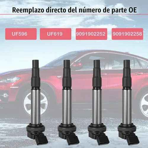 Vista 3 de Paquete de 4 bobinas de encendido para 1.8 L4 Toyota Corolla Prius Matrix Scion XD 2009 2010 2011 2012 2013 2014 2015 2016 2017 bobinas 1.8L OE#