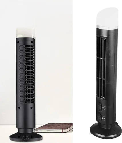 Vista 8 de Pomya Ventilador de torre oscilante sin aspas, ventilador de oficina silencioso con oscilación de 90 grados, ventilador de escritorio portátil