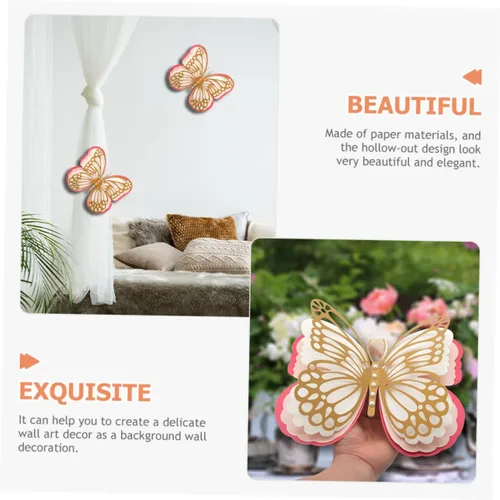 Vista 4 de DOITOOL 5 calcomanías de pared de mariposa, calcomanías de hadas, decoración de ceremonia de boda, calcomanías de computadora para laptop, mariposas