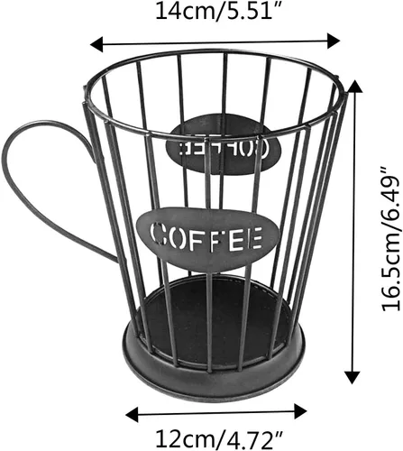 Vista 5 de Owill-home Soporte para cápsulas de café y taza organizadora, soporte de metal para tazas de café expreso, soporte para crema de café, soporte