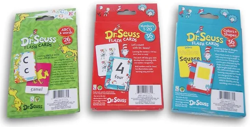 Vista 2 de Dr. Seuss - Paquete de tarjetas didácticas didácticas – ABC y palabras, números, colores y formas – 98 tarjetas en total