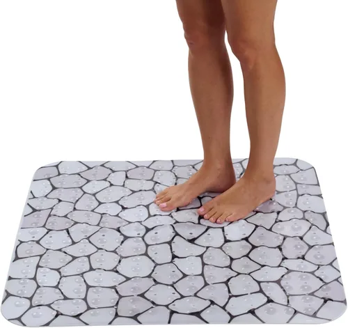 Vista 31 de ENKOSI Tapete de ducha extra grande antideslizante – 47 x 32 pulgadas – Tapete de ducha de baño XL – Tapetes de ducha grandes para suelos de ducha