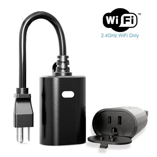 Vista 7 de New One Enchufe de atenuación inteligente para exteriores, IP65, impermeable, WiFi, regulable, inteligente, compatible con Google Assistant, Alexa