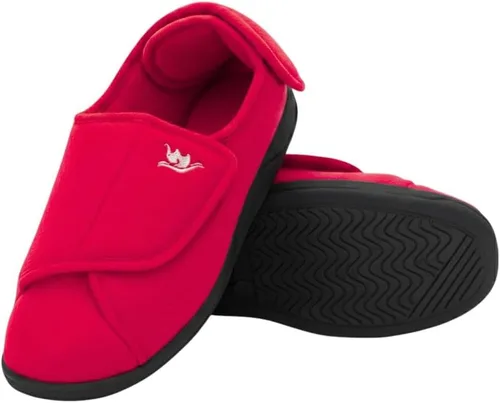 Vista 8 de Pantuflas diabéticas para mujer, zapatos de linfedema, zapatos para edema, pies hinchados, con velcro para interiores y exteriores, zapatos
