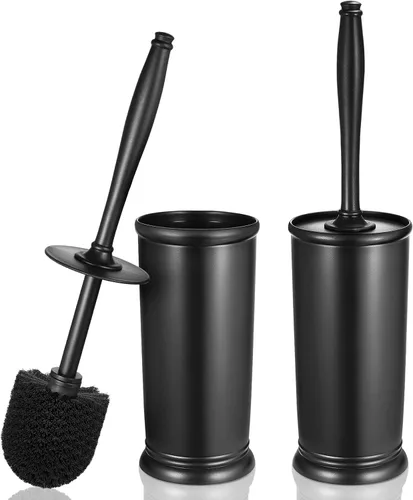Vista 13 de Juego de Portaescobillas para Inodoro: Cepillo Limpiador de Inodoro de Limpieza Profunda para Bordes con Soporte para Baño Rv - Accesorios B-bronce
