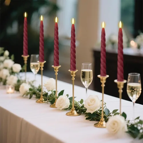 Vista 6 de Wondise Velas Cónicas Sin Llama con Control Remoto Temporizador, Candelabros Rojos Cerosos Reales a Batería Velas LED de Mecha 3D para Decoración