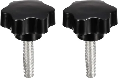Vista 7 de uxcell Pomo de tornillo de sujeción, 1.890 in de diámetro con forma hexagonal de ciruela, perilla de estrella M8 x 0.787 in, rosca macho, 2