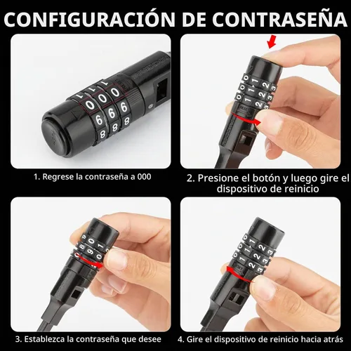 Vista 7 de ROCKBROS Cerradura de amarre con cremallera de 3 dígitos de combinación