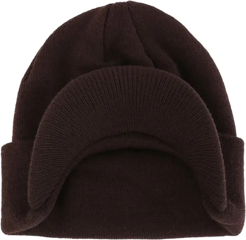 Vista 2 de Home Prefer - Gorro de invierno para hombre con visera, cálida y doble punto.