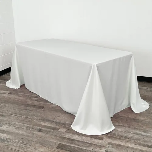 Vista 5 de YOUR CHAIR COVERS - Mantel rectangular L'Amour de 90 x 132 pulgadas - Mantel de boda prémium para mesas rectangulares de banquete de 6 pies - Verde