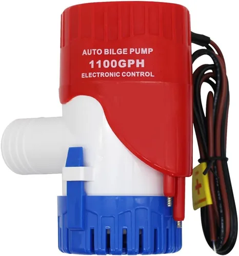 Vista 10 de Bomba de agua automática de 1100 GPH, bomba de sentina de 12 V, equipada con interruptor flotante interno, adecuada para submarinos, charcos