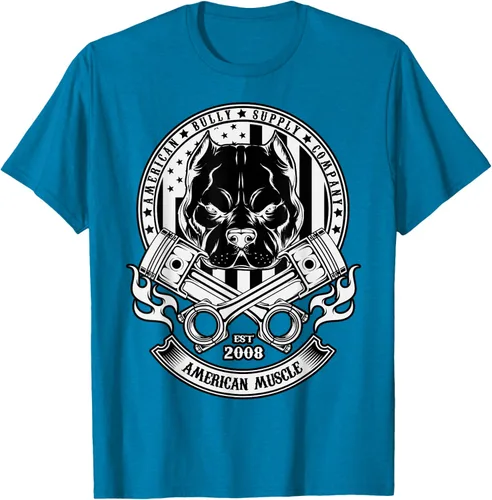 Vista 7 de American Muscle - Camiseta de cabeza dura Pit Bull American Bully, Negro, S