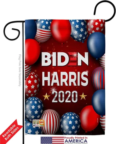 Vista 2 de Biden Harris Flag Bandera de jardín conjunta, paquete de 2 unidades, diseño patriótico de voto, presidente demócrata, republicano, fiesta de té