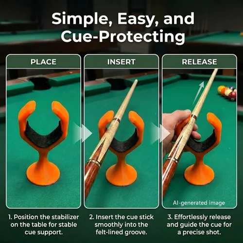 Vista 6 de Billiard Cue Hand Rest with Ergonomic Portable Moosehead for Snooker