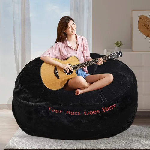 Vista 45 de BCU Funda para Silla Puf Ultra Suave Esponjosa de Piel Sintética Falsa Funda para Puf de Felpa Funda para Sillas de Sala de Estar para Adultos