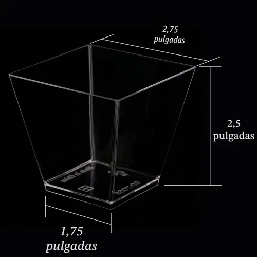 Vista 3 de Tosnail Paquete de 80 vasos cuadrados de plástico transparente para postres de 7 onzas con 100 cucharas