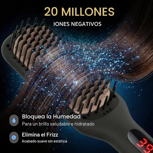 Vista 5 de MEGAWISE Cepillo alisador de pelo iónico de cerámica profesional para salón en casa, tecnología de calefacción rápida de los años 20 con seguridad
