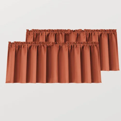 Vista 12 de Cortinas con cenefa beige de Mrs.Naturall para ventanas de 36x16 pulgadas de largo