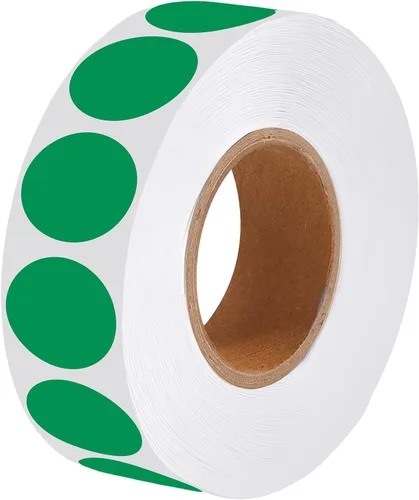 Vista 27 de 2000 Pcs Round Stickers 1/2 Inch Color Circle Red Green Dot Stickers Small Code Labels for Office Shop Yard Sale Home Classroom Marking Rojo+Verde