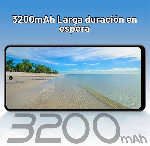 Vista 6 de Teléfono Android desbloqueado 2G+64G, pantalla HD de 6.56 pulgadas, teléfono celular de red 3G, Dual SIM Dual Standby, Android 8.1 Smartphone Negro