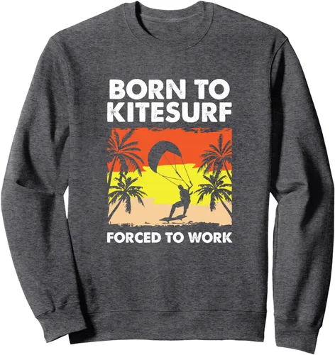 Vista 4 de Born To Kitesurf - Kiteboarding Funny Kitesurfing Sweatshirt Negro