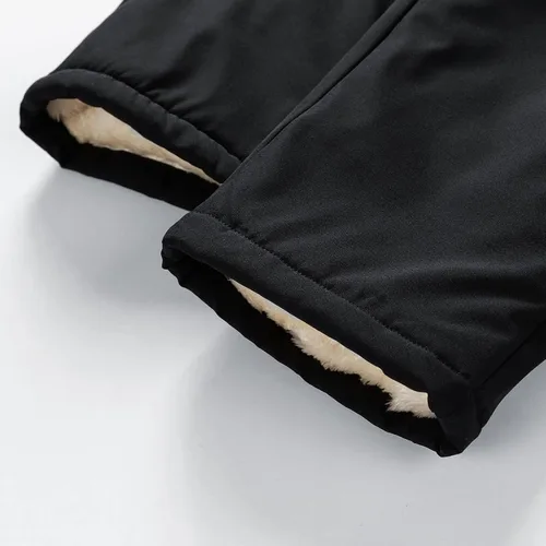 Vista 5 de Pantalones deportivos casuales con cordón para hombre, cintura elástica, a prueba de viento, pantalones de algodón cálido, ajuste regular