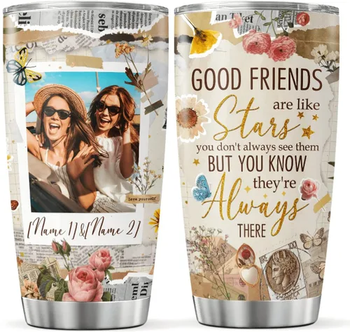 Vista 10 de CUBICER Vasos de café personalizados con foto personalizada para mejores amigos, tazas de té con tapa, frases divertidas, nombre personalizado