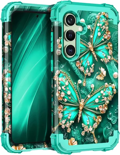 Vista 27 de Miqala Funda para Galaxy S24 5G, brilla en la oscuridad, tres capas, resistente, a prueba de golpes, protección completa, parachoques de plástico