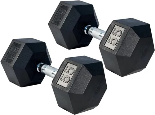 Vista 13 de Gronk Fitness Pares de mancuernas hexagonales de goma, 5 libras a 70 libras, equipo de entrenamiento para hombres y mujeres, hierro fundido