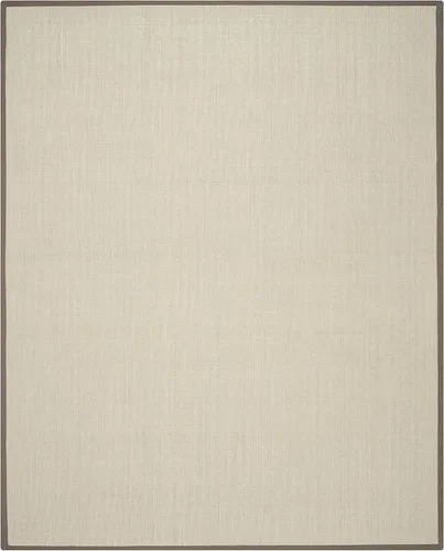 Vista 56 de Alfombra de sisal Safavieh, de color maíz y negro, tejida a mano, de la colección de fibras naturales; 5 x 8 pulgadas, NF441A, Tela, Gris / Gris