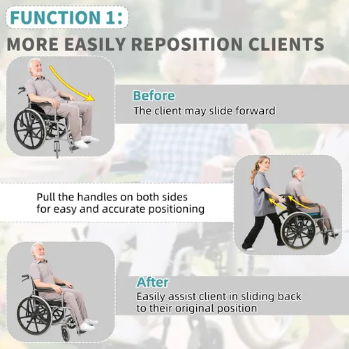 Vista 4 de Cojín tubular unidireccional de asiento deslizante con asas, almohadilla antideslizante para prevención de caídas para ancianos o discapacitados