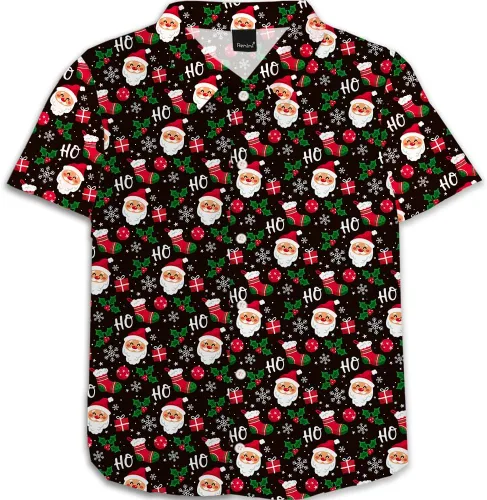 Vista 25 de Remimi Camisa unisex de Halloween para niños, camisetas hawaianas de manga corta con botones feos de 5 a 14 años Christmas Gift