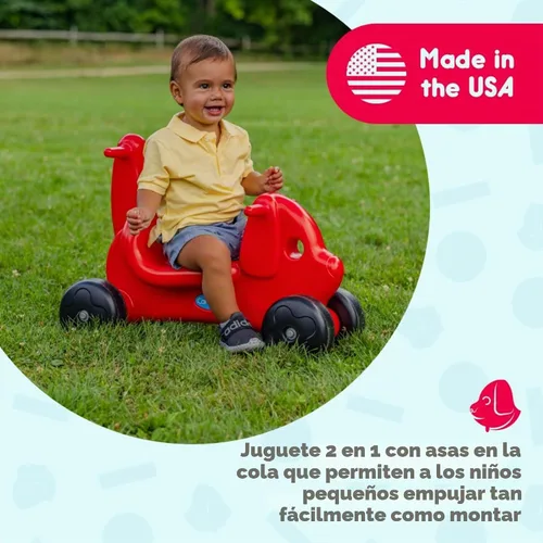 Vista 2 de Careplay Juguete 2 en 1 para cachorros para empujar, uso en interiores y Rojo