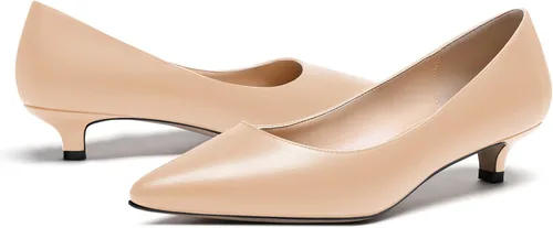 Vista 6 de WAYDERNS Zapatos de tacón bajo mate para mujer, con puntera puntiaguda, 1.5 pulgadas