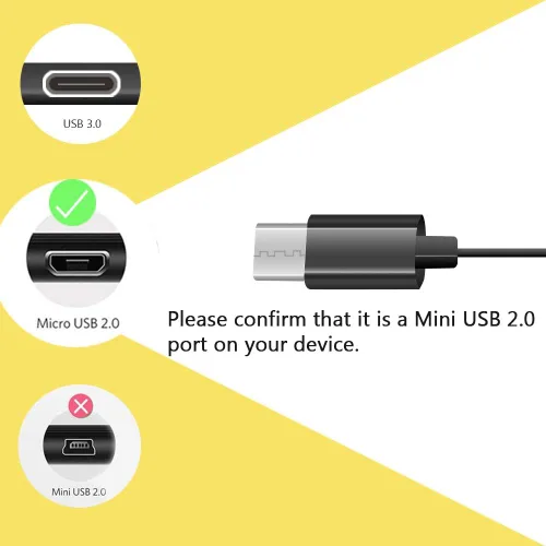 Vista 2 de Cable de expansión USB 2.0 en espiral estándar de 4 a 36 pulgadas, espiral estándar, flexible, tipo A macho a micro B macho, procesadores para USB