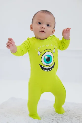 Vista 2 de Disney Winnie the Pooh Lion King Monsters Inc. Pixar Toy Story Baby Paquete de 2 overoles Sleep N' Play para recién nacidos hasta niños pequeños