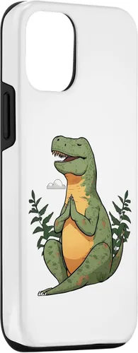 Vista 3 de Funda de meditación para iPhone 15 Tyrannosaurus Rex T-Rex Yoga Meditating Trex