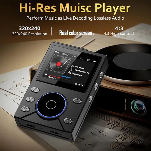 Vista 5 de LICAEVEY Reproductor de MP3 de alta fidelidad Bluetooth 5.4, reproductor de música portátil sin pérdidas con reproducción de 20 horas