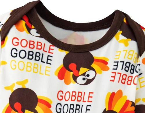 Vista 4 de Conjunto de mameluco de pavo para bebé niño con tirantes