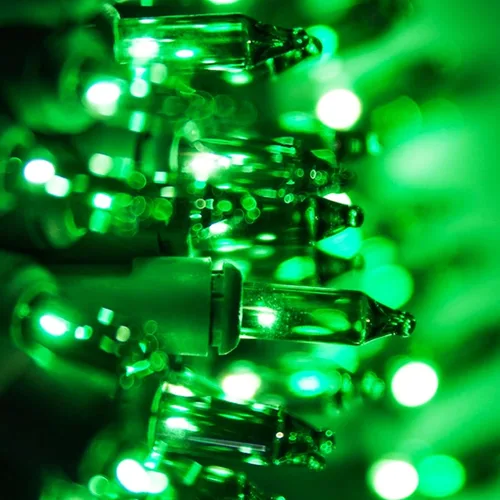 Vista 4 de TW SHINE Luces de Navidad verdes, 18.5 pies, 100 luces incandescentes de Halloween, decoraciones impermeables del día de San Patricio