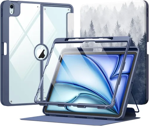 Vista 38 de MoKo Funda para iPad Air de 11 pulgadas 7ª/6ª generación M3/M2 2025/2024, iPad Air 5ª/4ª generación de 10.9 pulgadas 2022/2020 con soporte