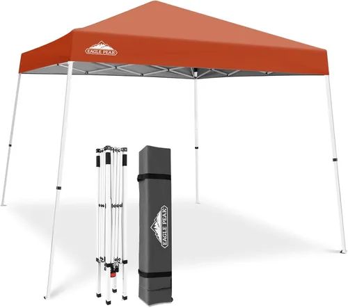Vista 25 de Eagle Peak - Pérgola plegable (10.0 x 10.0 pies), patas inclinadas, de tela, para exteriores, fácil de montar, Negro