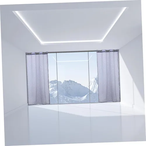 Vista 6 de DECHOUS Cortinas transparentes de gasa azul marino de lujo para sala de estar, dormitorio, ventana de tul