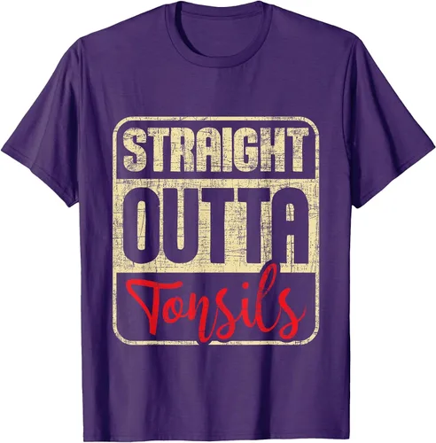 Vista 5 de Straight Outta Amígdalas - Camiseta de recuperación de cirugía de eliminación de amígdalas Asphalt Grey