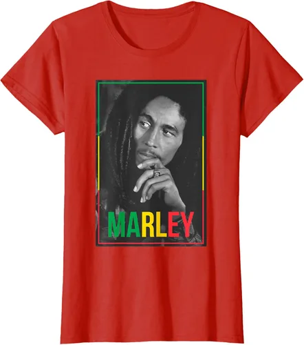 Vista 70 de Camiseta blanca oficial de Bob Marley Photo S Negro