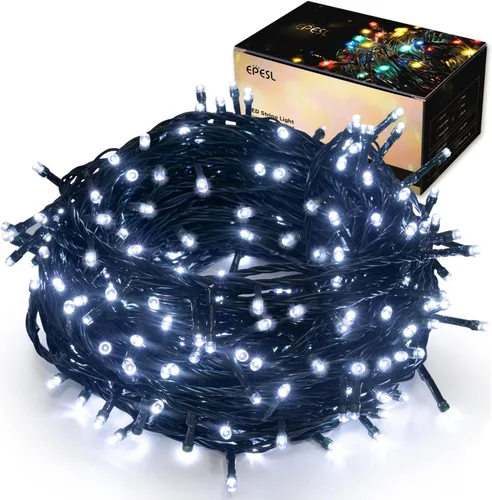 Vista 7 de Guirnalda de luces para decoración de Navidad, 82.0 ft, 220 LED, 8 modos, función de extremo a extremo, extensible, enchufable, impermeable